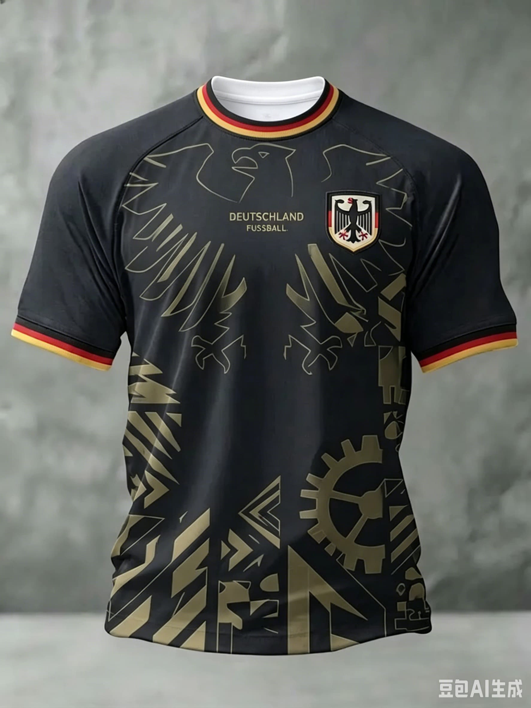 Maillot de football Allemagne 2026 unisexe à manches courtes, imprimé 3D, col en V, t-shirt de football décontracté pour les fans et l'entraînement