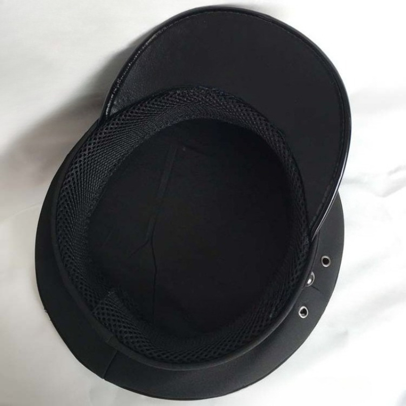 Chapeau militaire à calotte plate grande taille, style officier allemand à large bord, noir, pour homme, accessoire de cosplay pour boîte de nuit et pour animateur de streaming