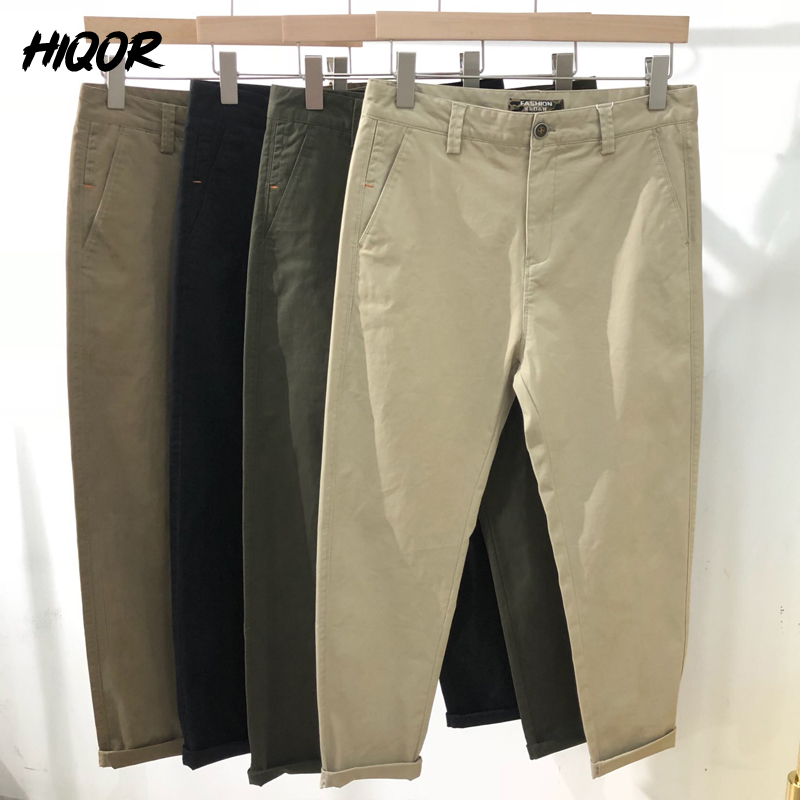 HIQOR printemps été hommes pantalons ample confortable décontracté tout-match élastique pantalon homme coton pantalon mode Streetwear coréen pantalon