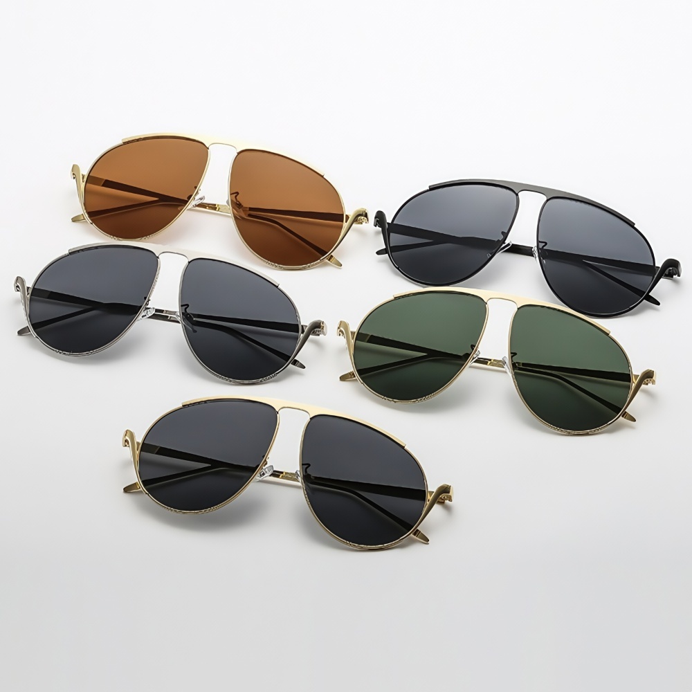 Lunettes de soleil rondes de luxe Anti UV400 Lunettes de mode pour les voyages à la plage - Lunettes de soleil de créateur unisexes