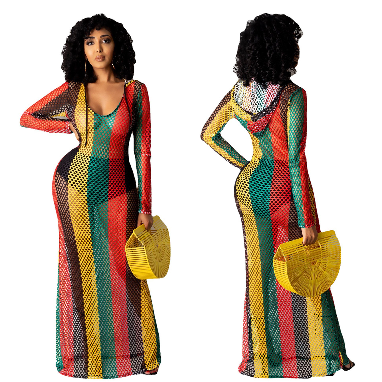 Robe de plage longue au crochet, cover-up pour les maillots de bain, Saida De Praia Longa, pour les femmes, tunique de plage