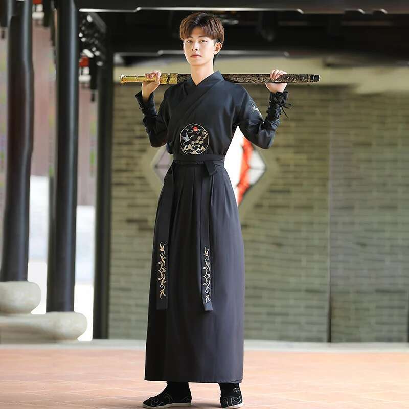 Kimono Vintage japonais samouraï, vêtements de Cosplay pour femmes et hommes, Chiinese Hanfu, Cardigan brodé de grue Yukata, manches longues rétro