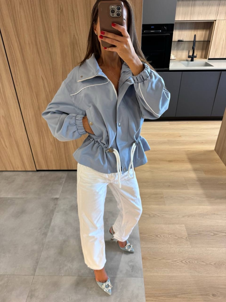 Nouvelle Veste Courte Femme Tendance à Cordon de Serrage, Col Revers, Manches Longues, Simple Boutonnage, Coupe Slim, Printemps Automne 2026, Tenue Quotidienne Urbaine