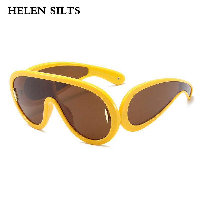 Lunettes de soleil pilote surdimensionnées pour femmes et hommes, marque de luxe populaire de styliste, Vintage, Punk, grande monture, UV400