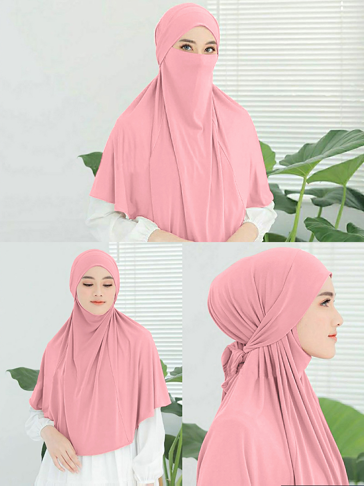 Turban de sauna instantané pour femmes, hijab musulman, écharpe islamique, ramadan, uni, grande taille, qualité supérieure