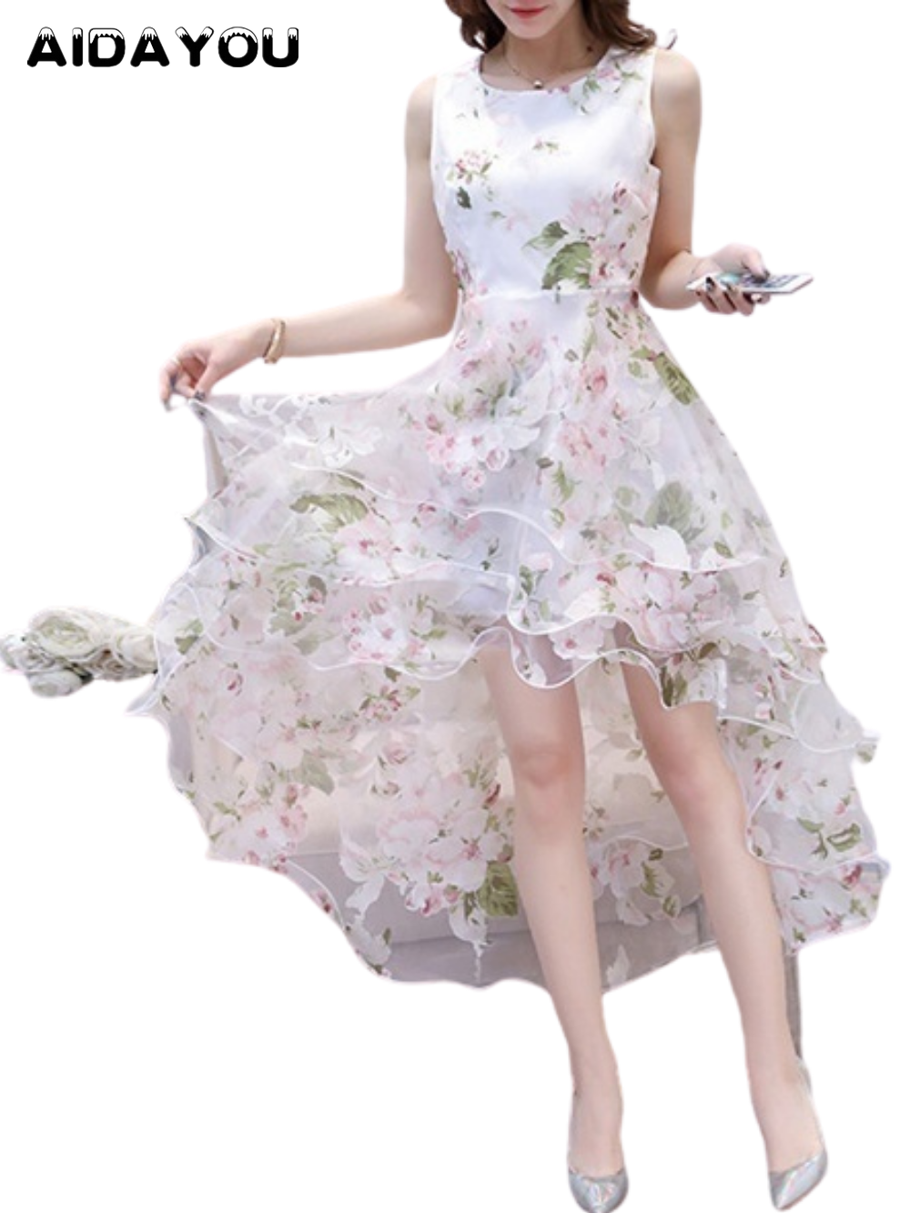 Robe longue bohème pour femme, imprimé floral, robe de bal, robe de plage, robe irrégulière, vestidos