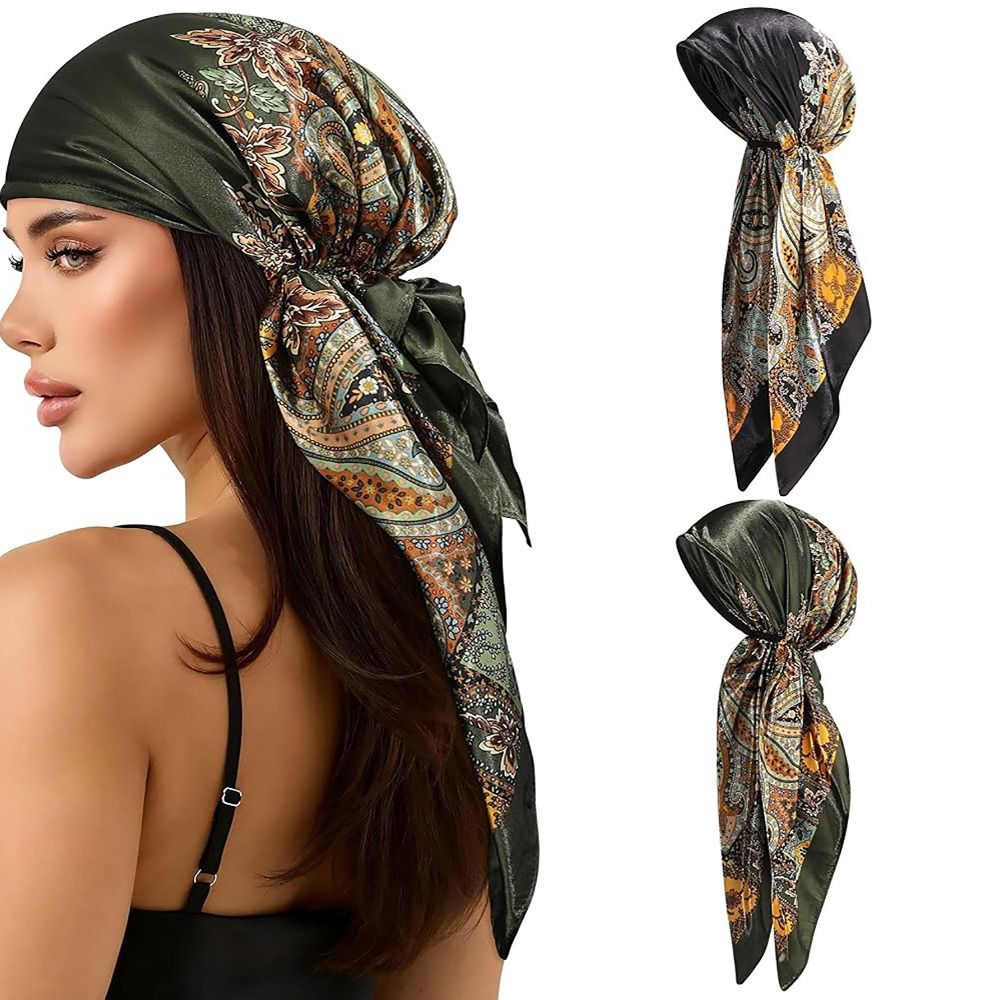Turban imprimé léopard en satin, élégant, fin, respirant, coupe-vent, foulard pour femme, accessoires d'été