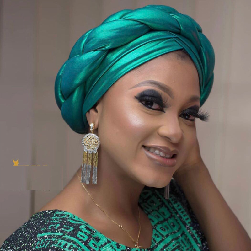 Casquettes turban croisées pour femmes africaines, écharpe de sauna prête à porter, bonnet arabe, enveloppes de tête tressées, Auto Gele, 2022