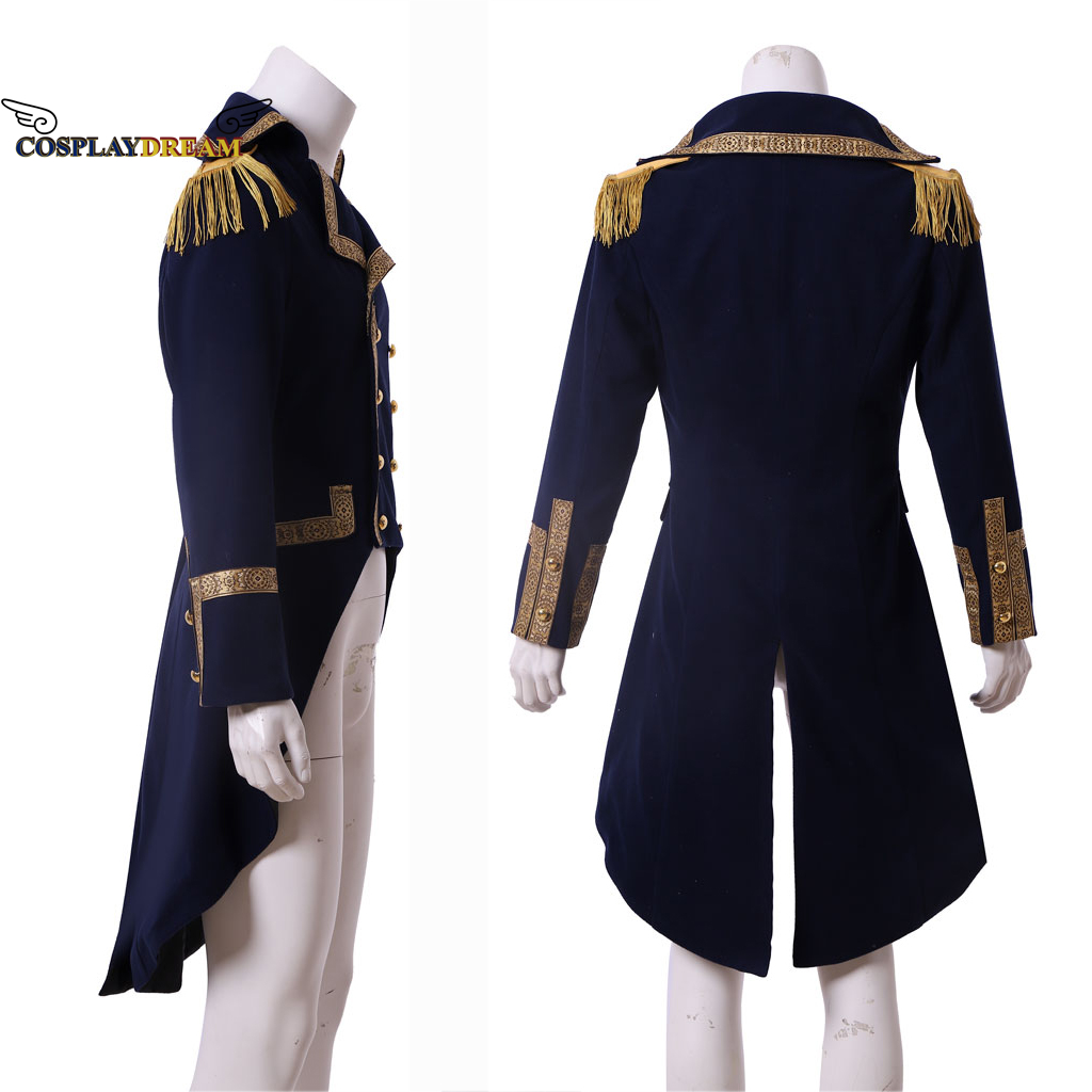 Uniforme militaire royal pour hommes, manteau Hamilton, veste médiévale, smoking colonial, George Washington, costume de cosplay, siècle participé