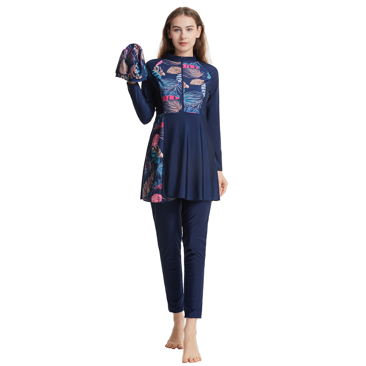 Maillot de bain musulman modeste Hijab maillot de bain femmes à manches longues maillot de bain islamique couverture Ups Burkini Hijabs pour femme bain