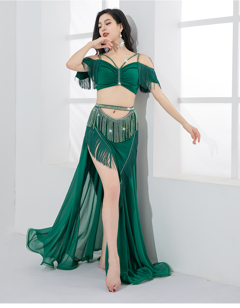 Costume de brevdu Ventre pour Femme, Tenue de Groupe, Jupe Longue, Entraînement, Everhing, Franges, Wraps, Shimmy, Écharpe Triangulaire