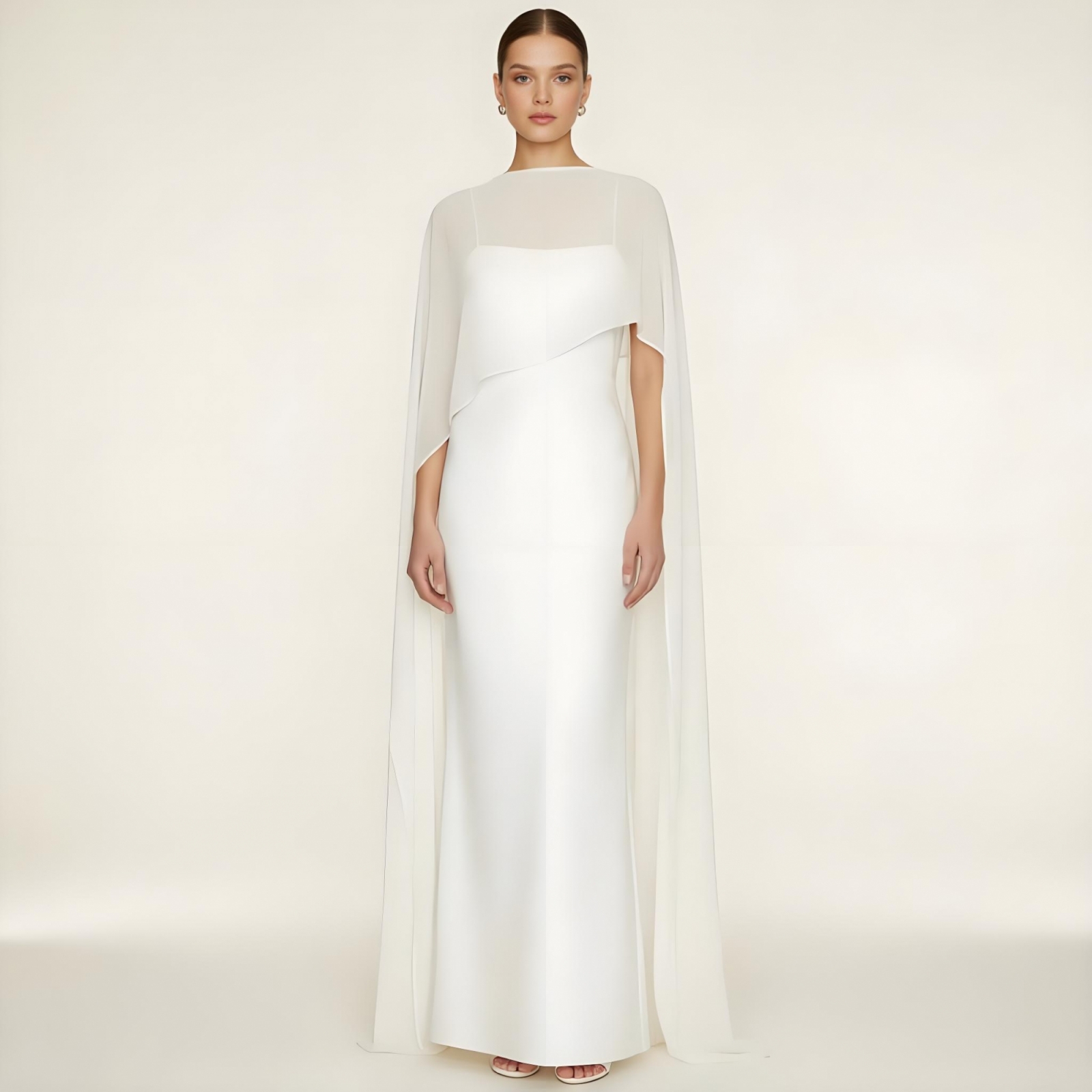 Blouse en mousseline transparente pour femme, cape longue, châle élégant, couvre-venteau, hauts de soirée, cape de fête