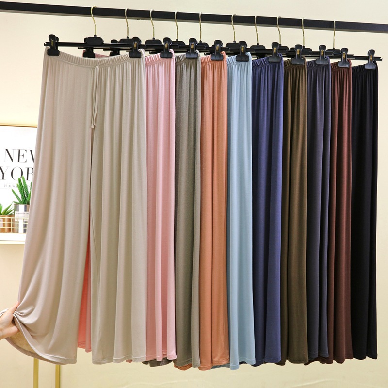Pantalon à jambes larges pour femmes, col en U, taille haute, ample, Long, couleur unie, drapé, décontracté, assorti, grande taille L à 6XL