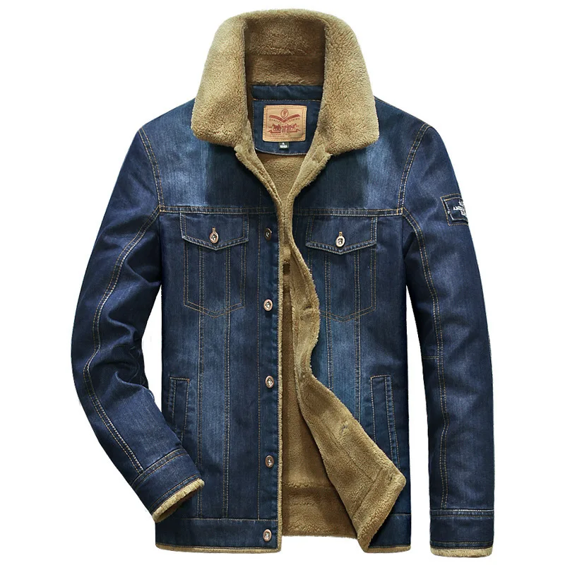 Optics-Veste en jean multi-poches pour hommes, coupe-vent chaud, manteau Smile, vêtements de cow-boy, vêtements d'extérieur pour hommes, hiver
