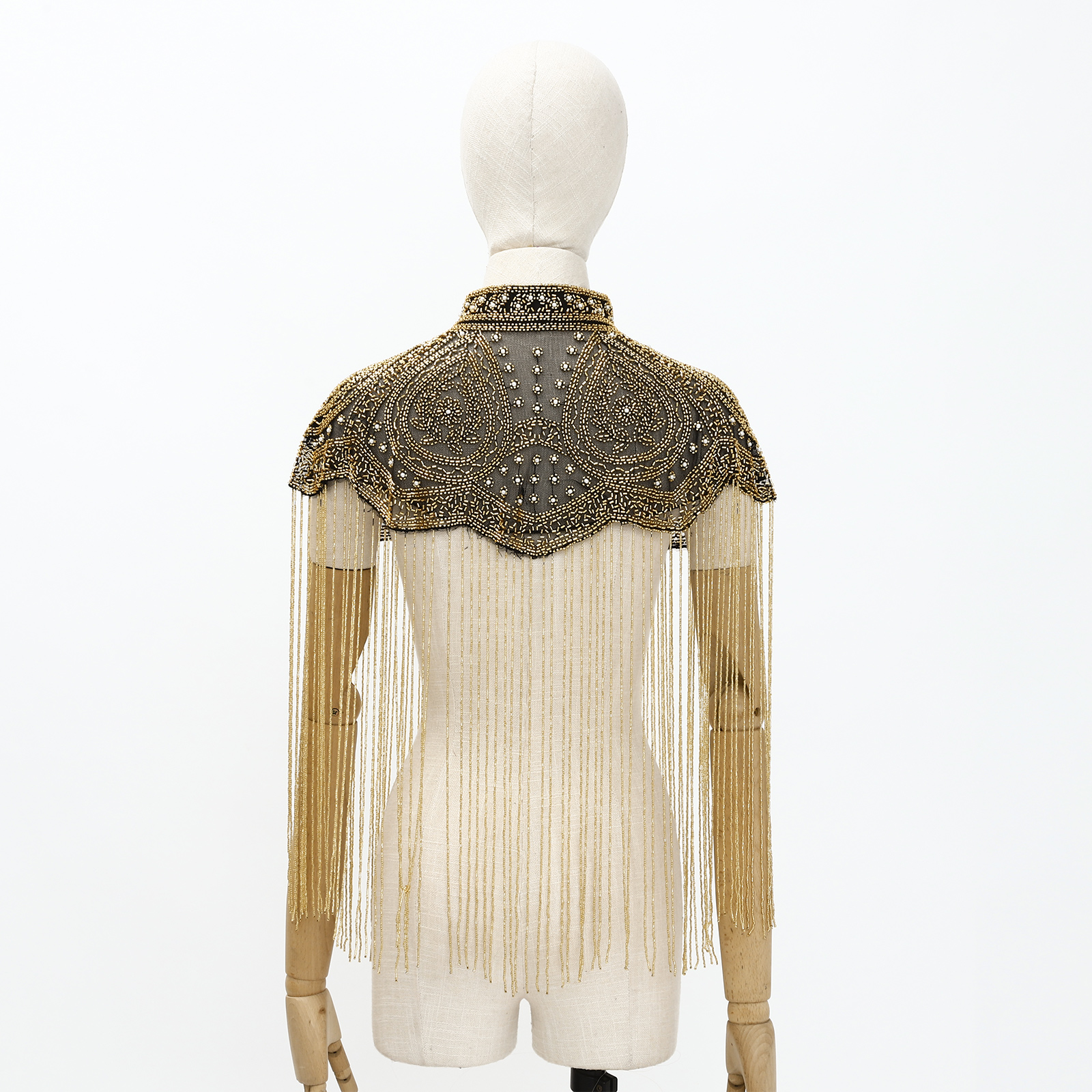 Châle vintage élégant des années 20 avec perles et pompons, cape de mariage, écharpes de mariée, châles pour femmes, robes de soirée Cheongsam, pour fêtes formelles et mariages