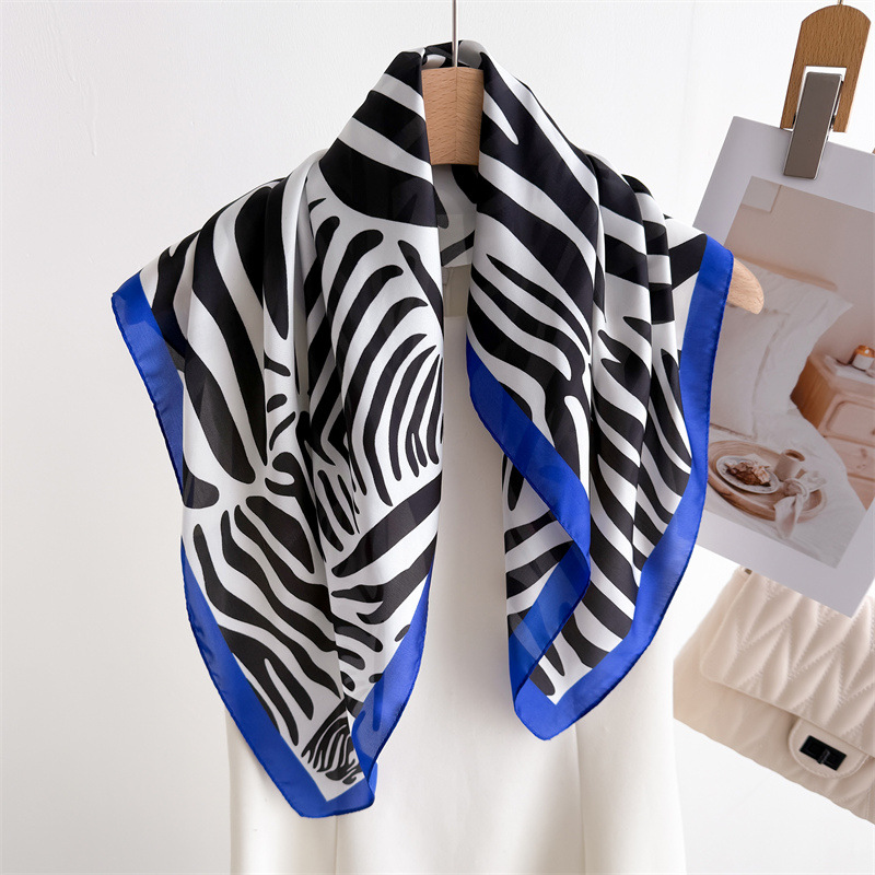 Foulard carré en Imitation soie pour femmes, 70x70cm, rayures de luxe, imprimé, Foulard, Bandanas, cheveux, cravate fine, châles Hijab