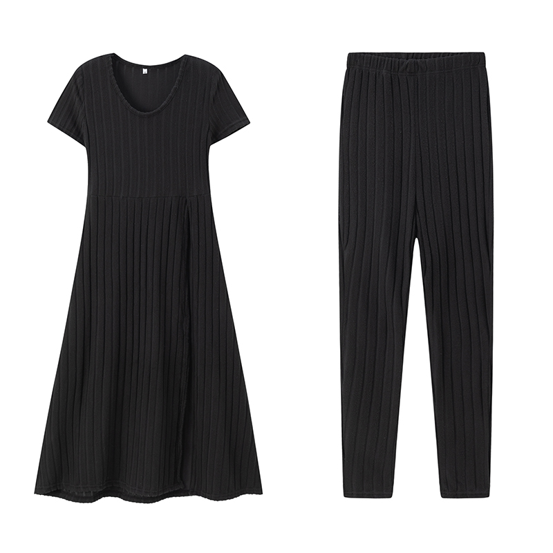 Ensemble jupe-pantalon décontracté style européen et américain, manches courtes, design fendu, pour les saisons printemps-automne, vente chaude