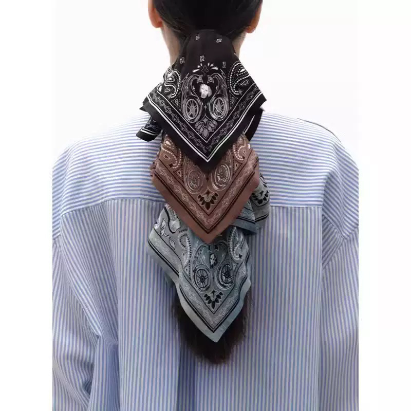 Chouchou Extra-Large imprimé Bandana rétro, un accessoire pour cheveux Unique, élégant et de Niche pour attacher les cheveux, 1 pièce