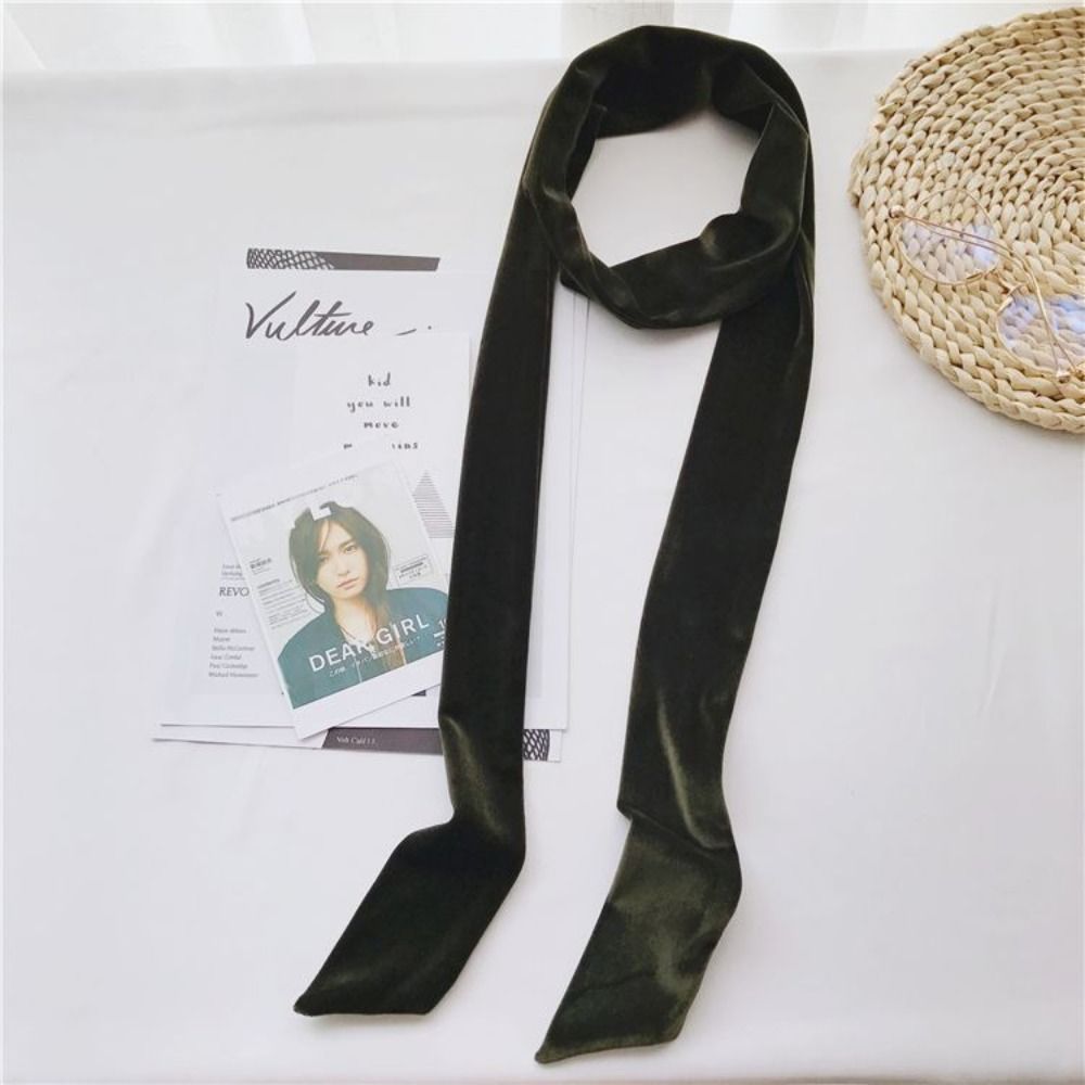 Ceinture en velours classique, ceinture-écharpe étroite de couleur unie, longue écharpe en ruban pour la décoration des tenues