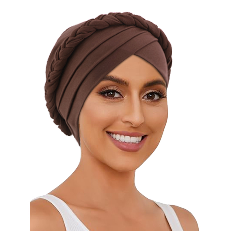 Femmes musulmanes tresse élastique Turban Hijab bandeau chimio foulard couverture de cheveux enveloppement islamique chapeaux