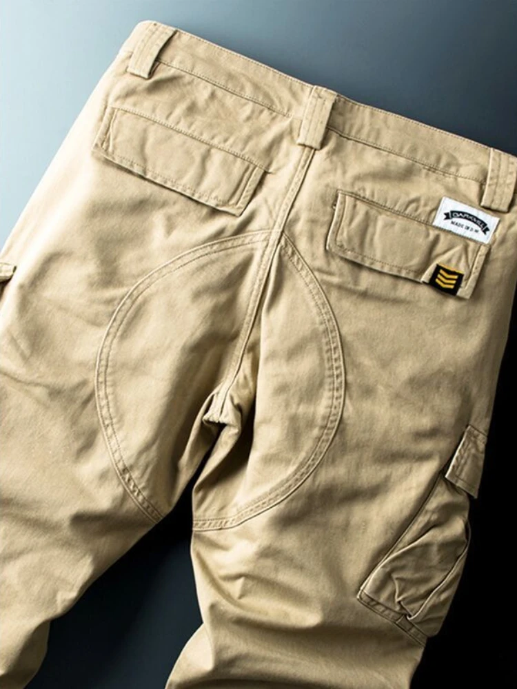 Pantalon de randonnée kaki homme Cargo pantalon pour hommes multi-poches Multi poche extérieur droit esthétique coupe régulière concepteur ample