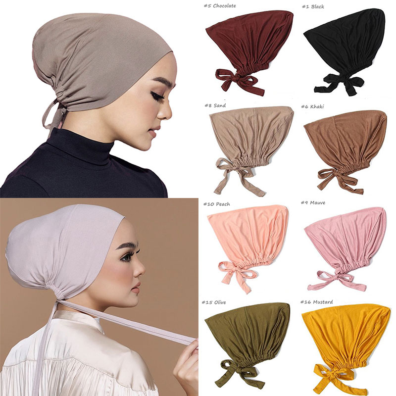 Nouveau Turban Musulman Doux en Modal, Bonnets Intérieurs pour Hijab, Sous-voile Islamique, Bonnets Indiens, Foulard Femme, Turbante Mujer
