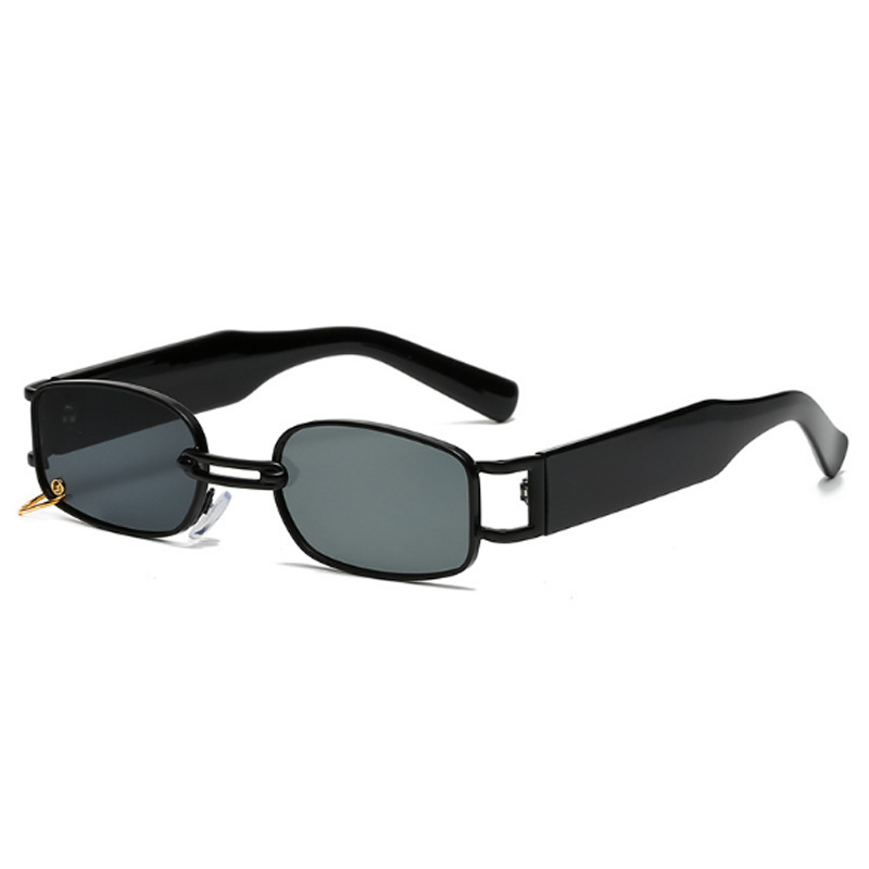 Petites lunettes de soleil rectangulaires rétro vintage pour hommes, lunettes de soleil pour hommes, créateur de marque, haute qualité, cadre en métal, carré