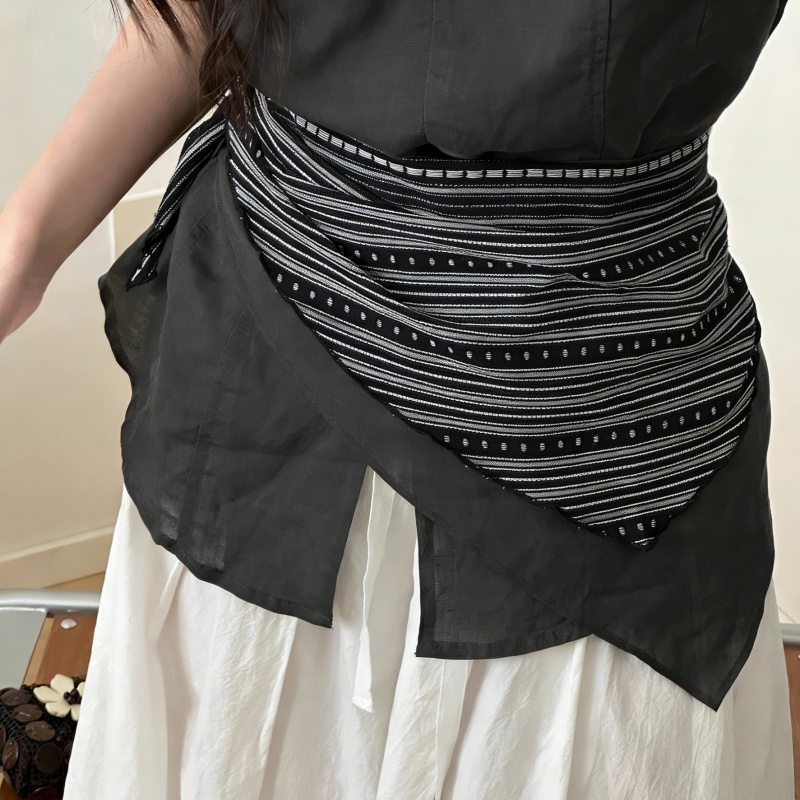 Foulards triangulaires en coton pour femmes, écharpe de cheveux rayée à imprimé Floral, châle littéraire en lin pour filles, couvre-chef rétro doux et respirant