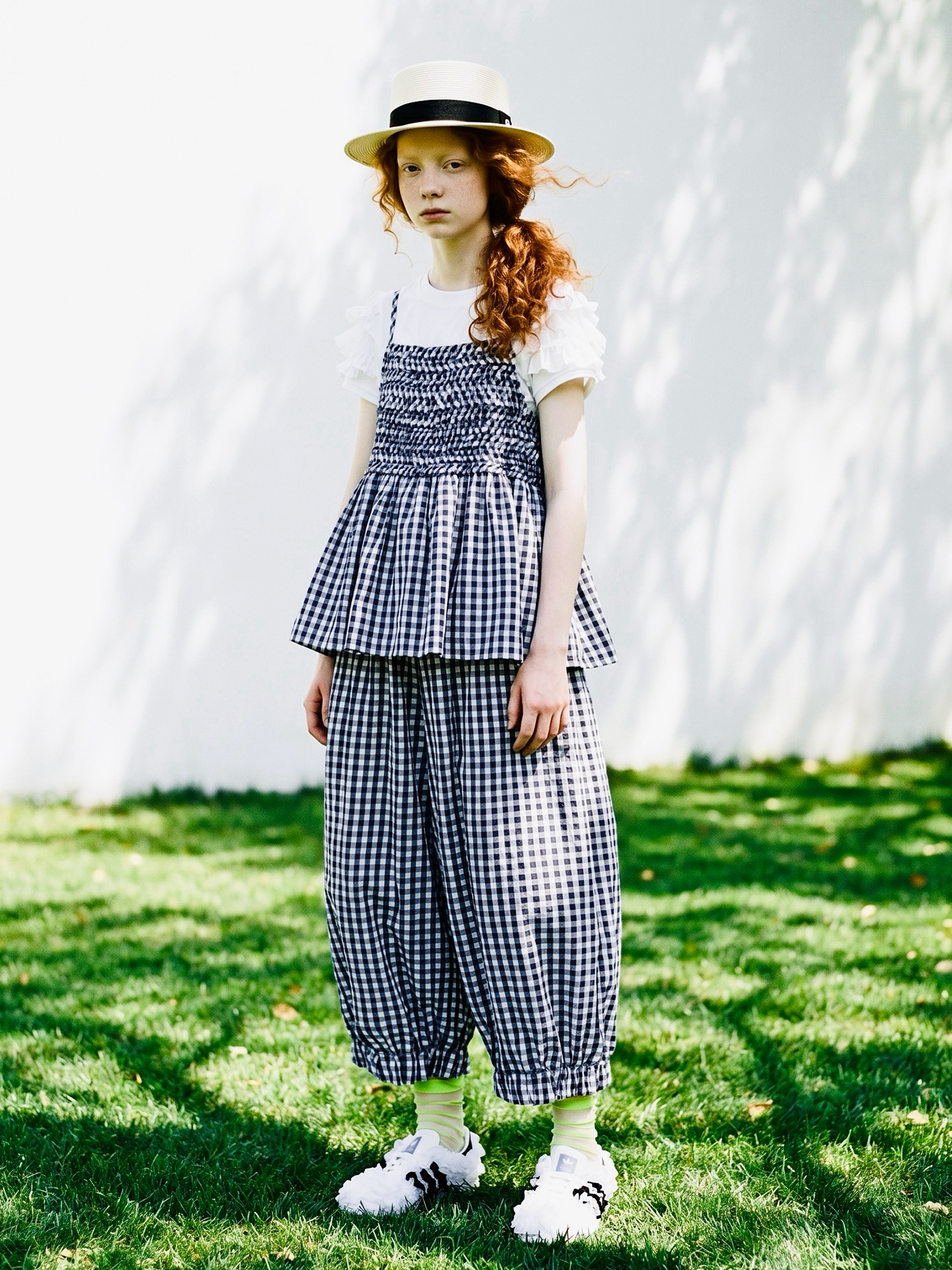 Vêtements féminins, pantalons pour femmes, pantalon bleu à carreaux, taille haute, taille élastique, coupe ample, décontracté, bas pour femmes.
