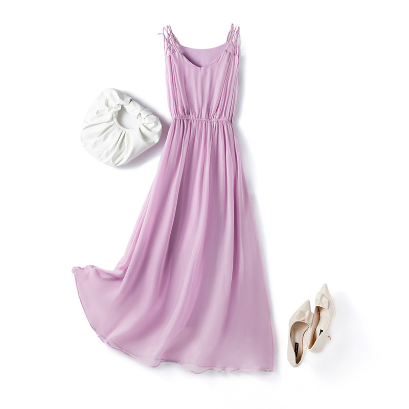 Winsleter-robe élégante pour femmes, robe en fibre élastique à la taille, pour vacances à la plage, été automne 100%, D47924QC, 2024
