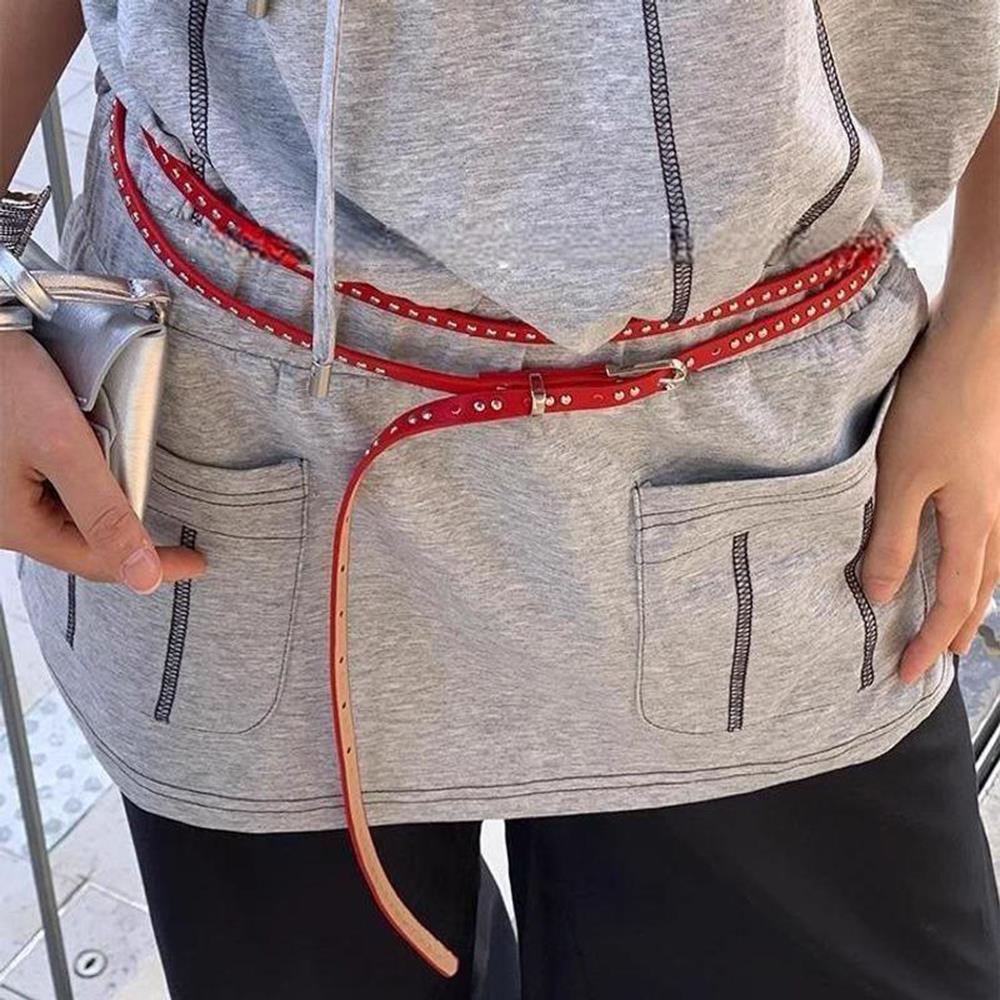 Ceinture Double fine, sangle de taille utile, longue, Double couche, Version Fine, tendance, boucle, Design de Niche, DIY