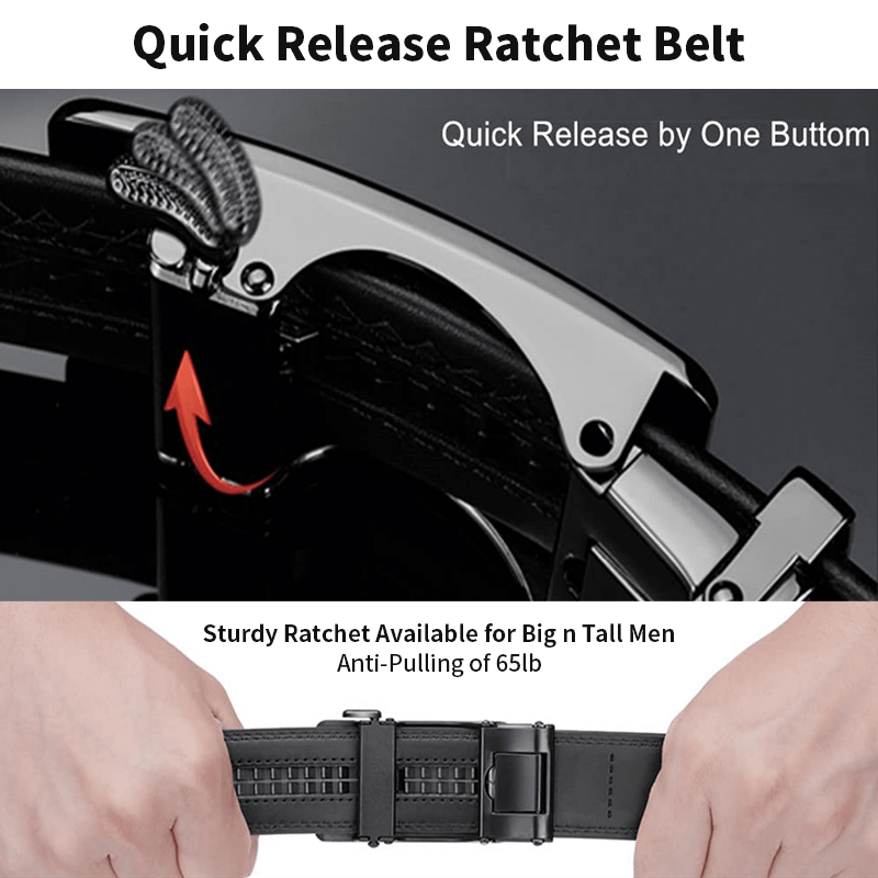 Ceinture en cuir noir pour hommes, boucle réglable en cuir véritable, ceinture de tenue d'affaires et décontractée, ceinture de taille élégante