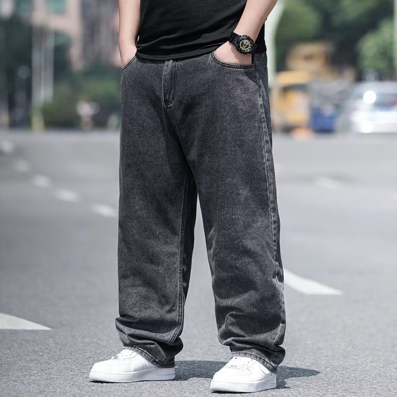 Jeans oversize pour homme, pantalon en jean, pantalon en denim, jean homme grande taille, baggy, Y2k, pantalon cargo homme, noir, nouveau pantalon à jambes larges