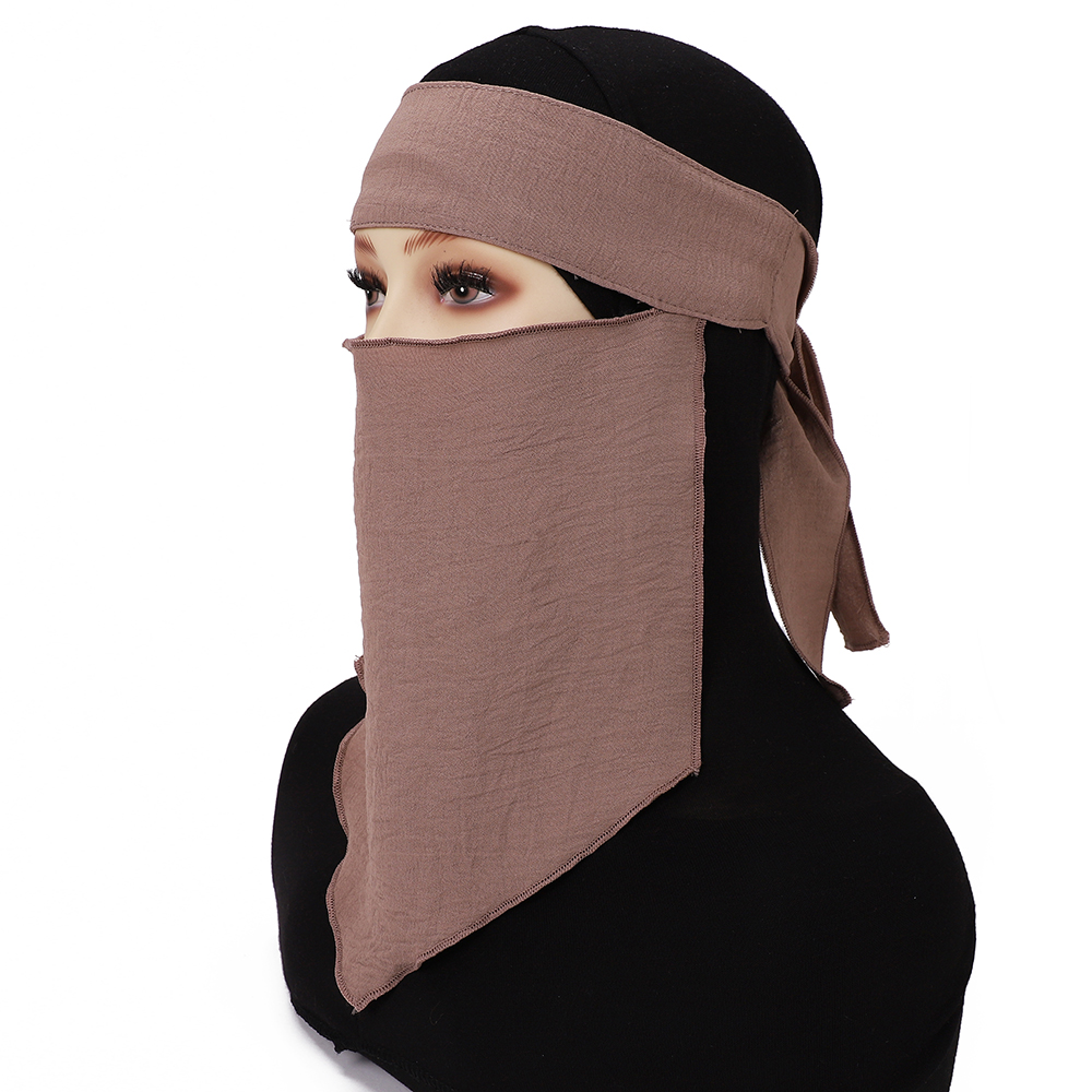 Couverture faciale musulmane Hijab foulard sangle islamique écharpe couvre-chef femmes voile prière enveloppement respirant couverture faciale saoudienne Niqab