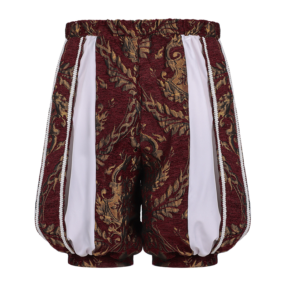 Costume médiéval Renaissance pour homme 3 pièces - Doublet jacquard, pantalon bouffant et chapeau, tenue noble de style Elizabethan pour cosplay
