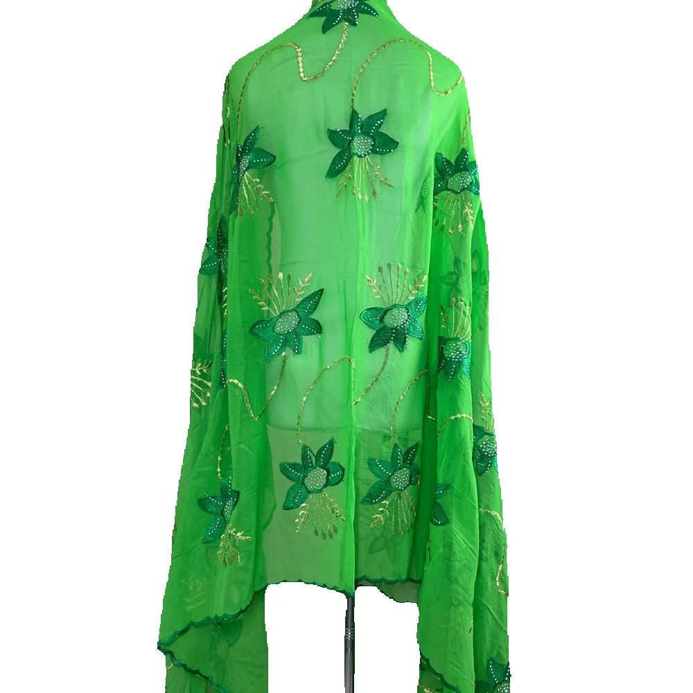 Nouveau Foulard Dubaï 2025 pour Femmes Musulmanes, Grand Hijab en Chiffon Africain, Hijab Islamique, Pashmina, Turban, Voile Brodé, Châles