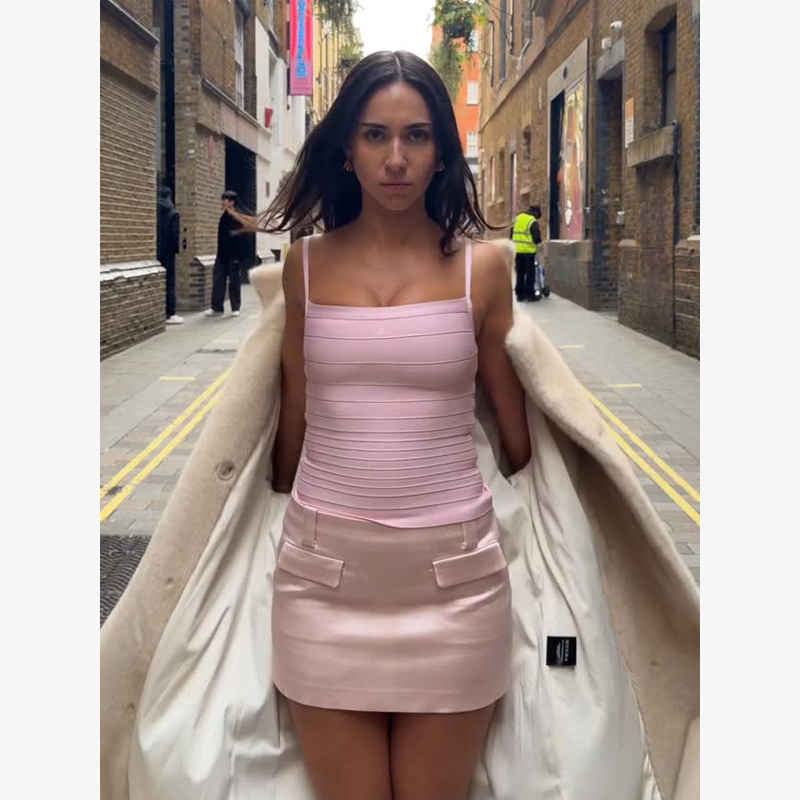 Élégant arête de poisson bretelles hauts courts femmes solide sans manches épaules nues dos nu taille haute Blouse 2025 dame tenue de fête nouveau