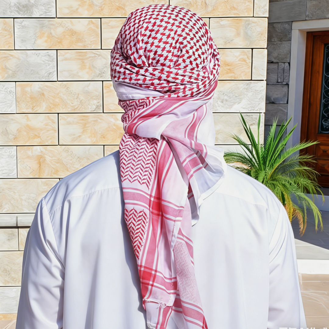 Shemagh arabe, Keffiyeh musulmane, foulard de tête, couvre-chef tactique arabe du désert avec cordon, accessoires de costume d'Halloween