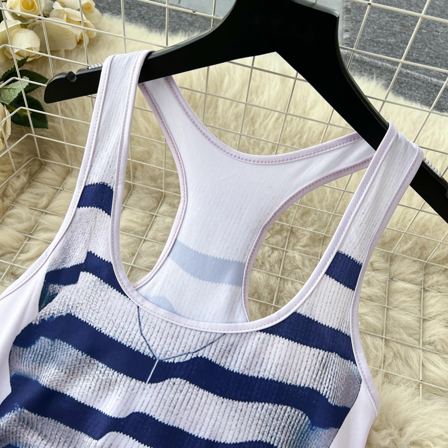 Robe longue rayée imprimée à col rond pour femmes, mode d'été, précieux streetwear décontracté, style rétro, fibre mince, batterie con Maxi, tenues