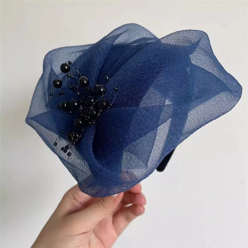 Bandeau de sauna élégant demi-chapeau pour femmes et filles, cerceau de cheveux rétro français, bandeau QueParty, vêtements de sauna de tempérament, accessoires pour cheveux