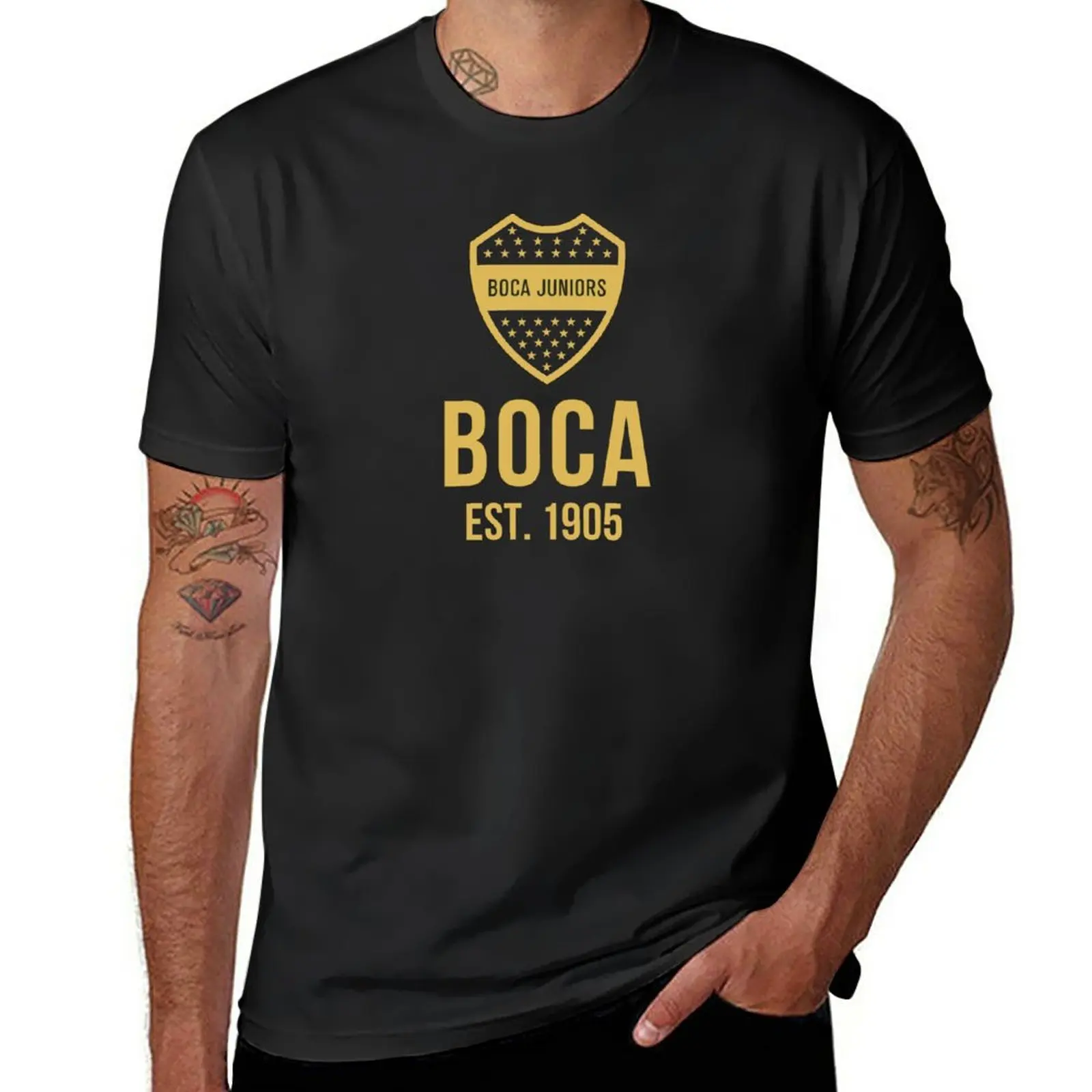 T-shirt court Boca Gold Manga pour hommes, Streetwear, Hiphelicopter, Vêtements pour hommes, Vêtements de créateurs, Vêtements de médicaments, Blanc uni, Nouveau