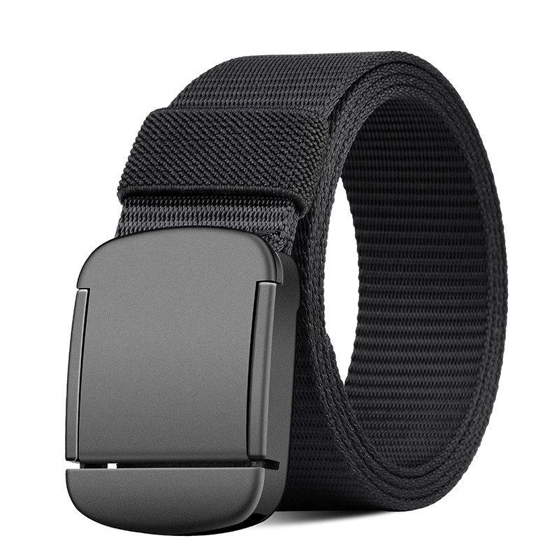 Ceinture décontractée pour homme, ceinture en toile à boucle automatique sans métal, ceinture pour jeans homme, adaptée pour les sorties en plein air et le quotidien
