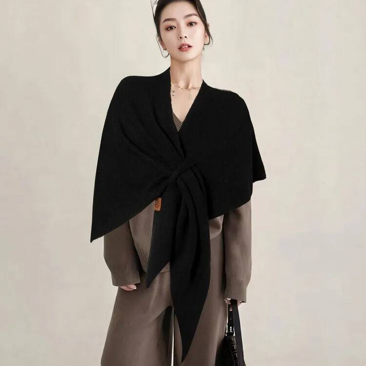Nouveau 2026, Châle Écharpe Femme en Laine Cachemire de Haute Qualité, Tricoté, Cardigan, Cape, Écharpe de Pull, Cadeau