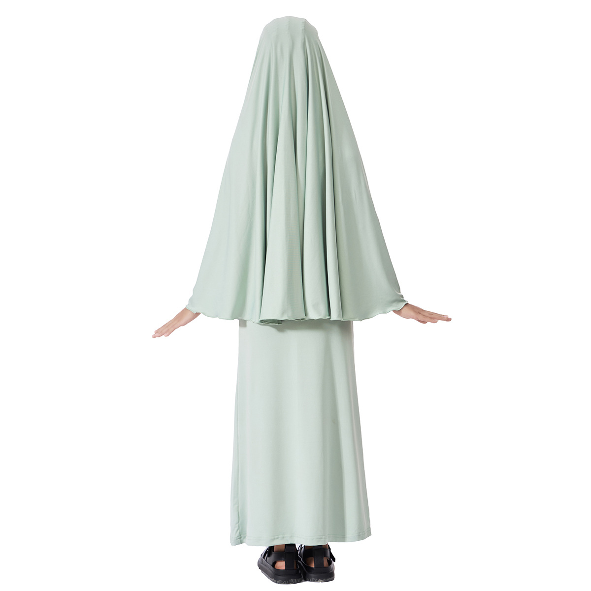 Robe Hijab à capuche pour enfants musulmans, 2 pièces, vêtement de prière, jupe Khimar modeste, ensembles Abaya, couverture complète, vêtements Eid Ramadan