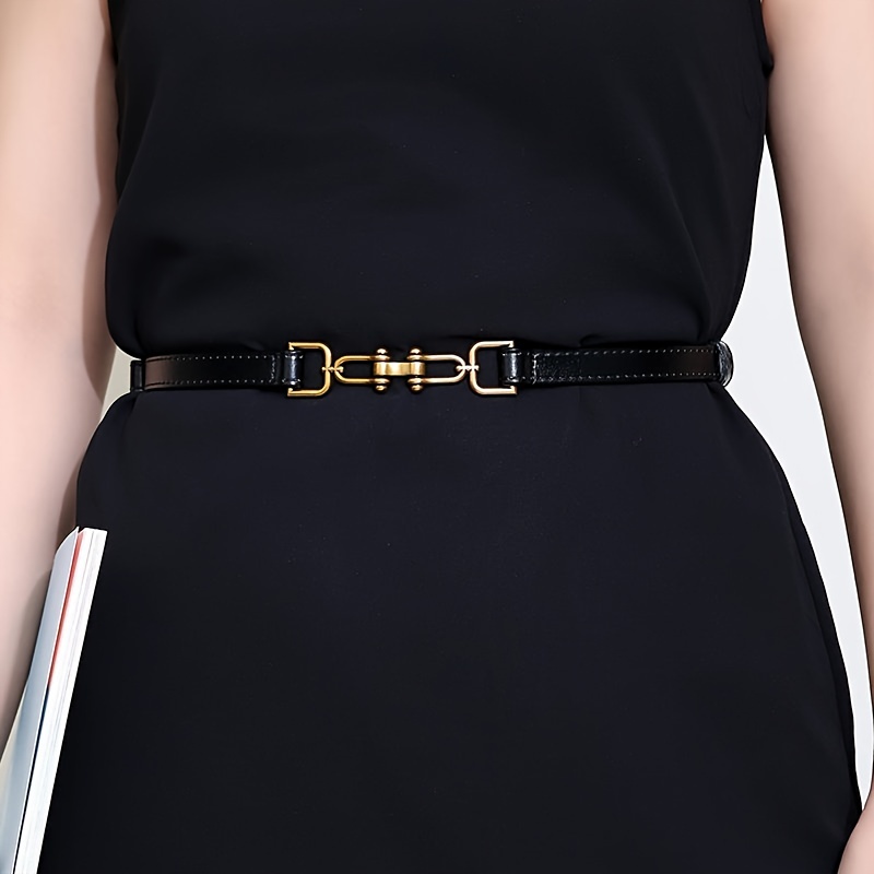 Ceinture fine en cuir véritable pour femme, ceinture décorative à la mode, ceinture réglable pour manteau imbibé, robe