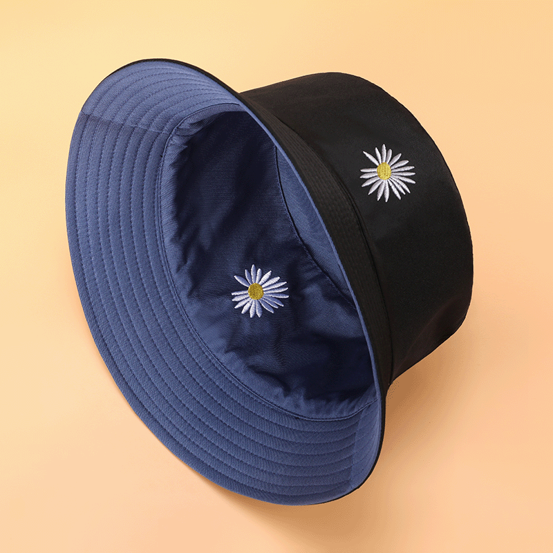 QBHAT – chapeau seau Double face avec lettres brodées, chapeau de Protection solaire pour femmes et hommes, casquette de pêche pliable d'été, Gorras décontracté