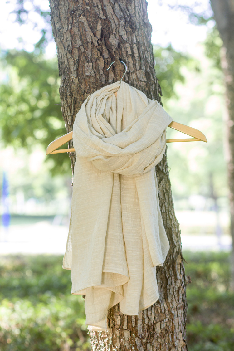 Écharpe Hijab en Mélange de Coton pour Femme, Couleur Unie, 75x190, Automne et Hiver