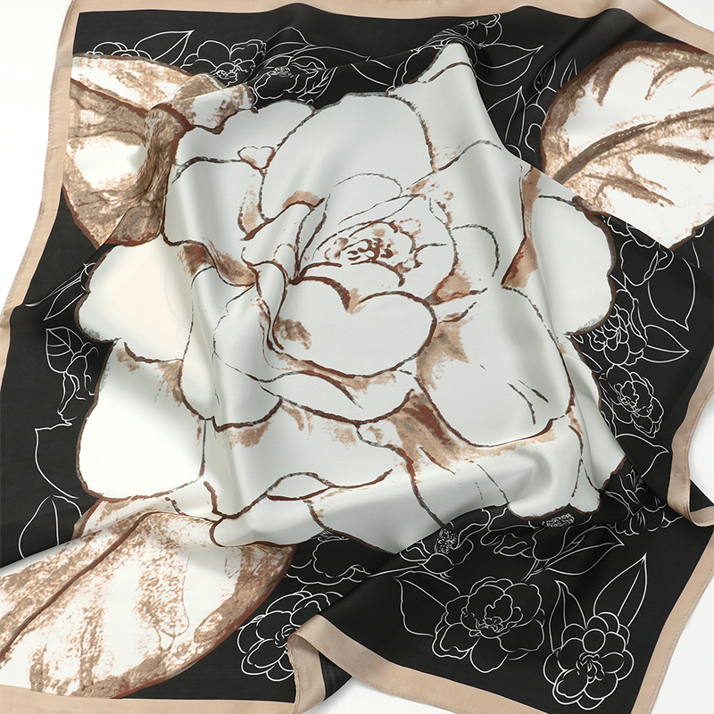 Foulard en soie pour femmes, 70x70cm, Design de marque, imprimé, châle, foulard, Hijab, cheveux, main, poignet, Bandana, cravate, 2023