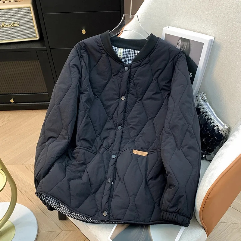 Parka grande taille 4XL pour femmes, vêtements d'extérieur, automne-hiver, manteau léger et fin, mode coréenne, veste rembourrée en coton, 2025