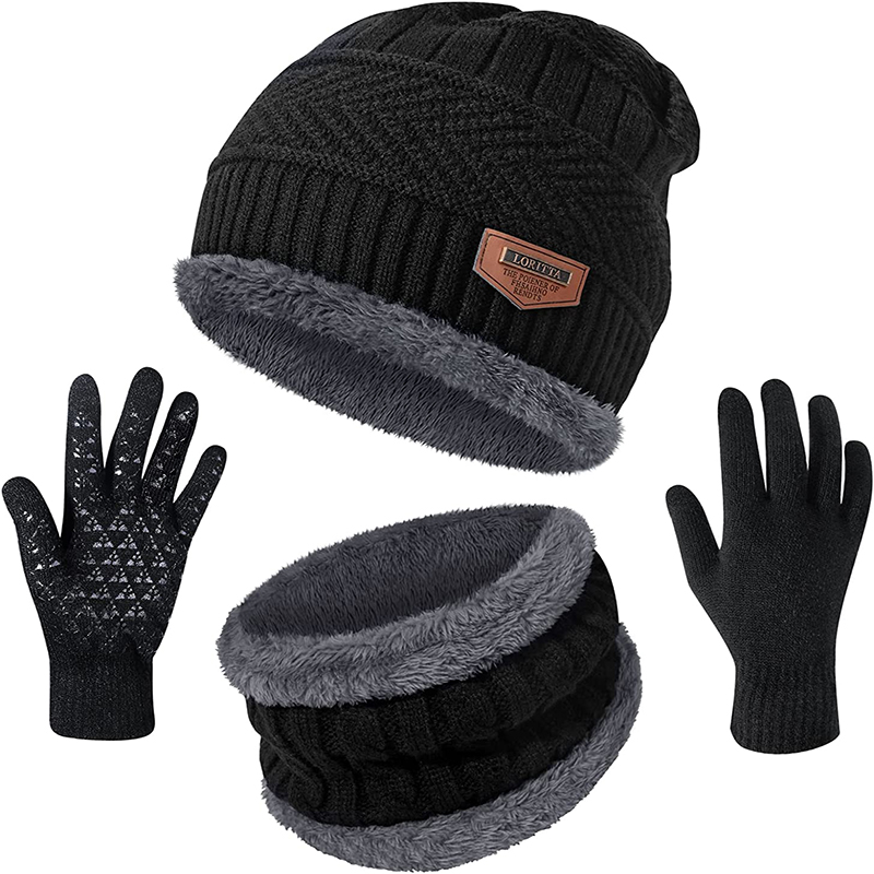Hiver hommes femmes épais Bonnet chapeau tricoté chapeau hiver casquette Bonnet femme laine cou écharpe casquette cagoule masque Bonnet chapeaux ensemble